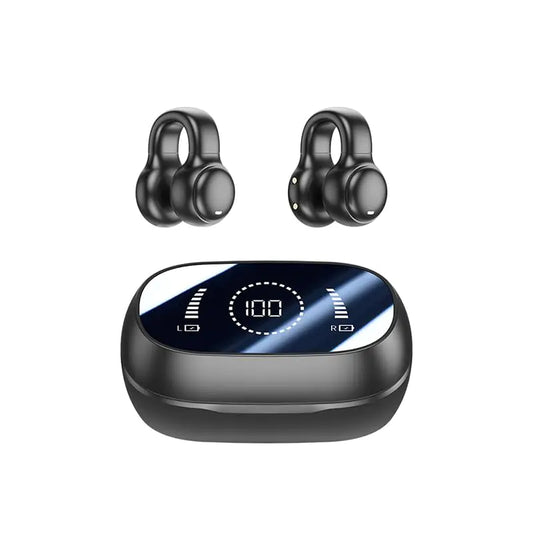 Open Ear Bone Conduction Headphones Bluetooth (Black)